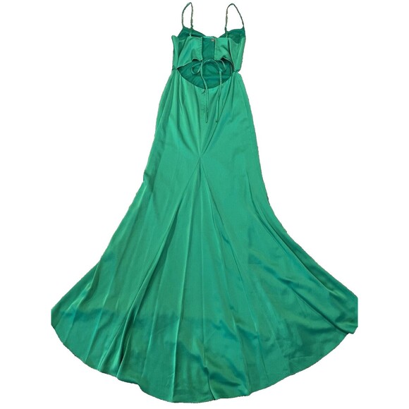 Liv Foster womens Textured Satin Long Mermaid Gown size 8 Summer Green $395 - Picture 10 of 15